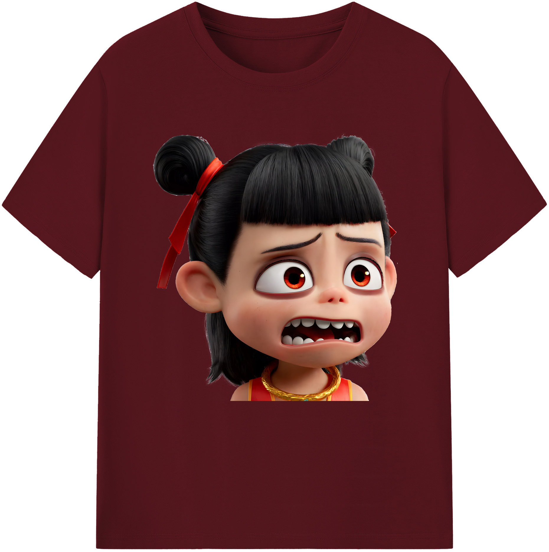 （画像用） Ne Zha 2 ナタ 魔童の大暴れ 綿100％半袖Tシャツ（フロントプリント）